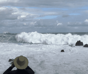 A big wave on the ocean