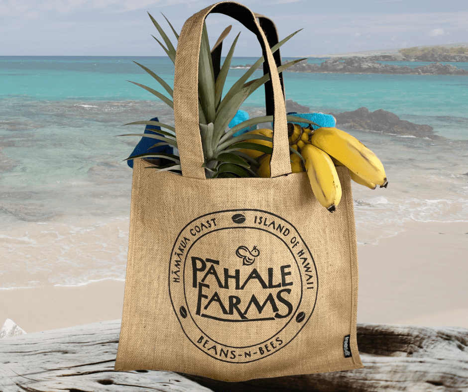 A bag with a bunch of bananas and pineapples in it